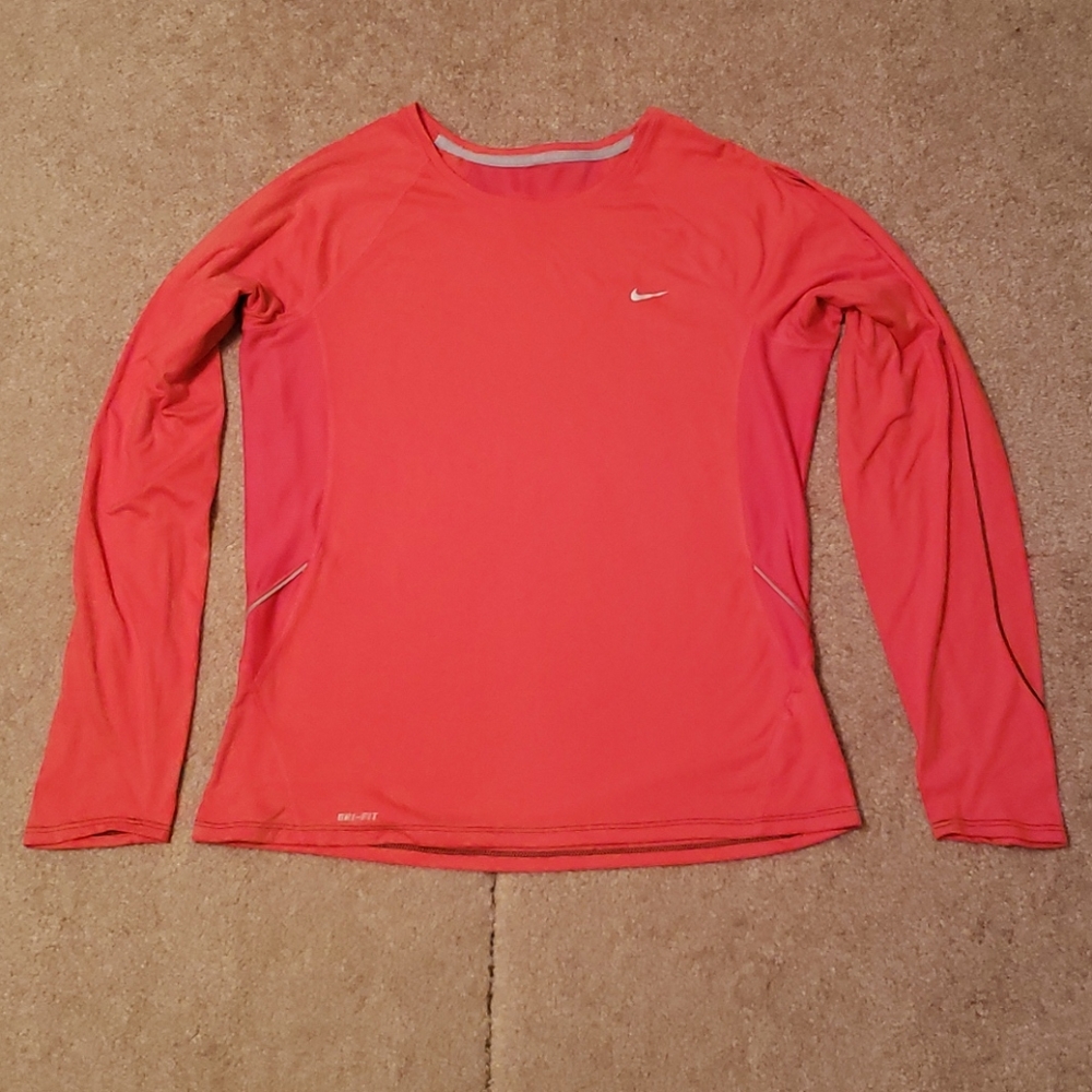 Nike Dri-Fit Women's Red Long Sleeve Shirt